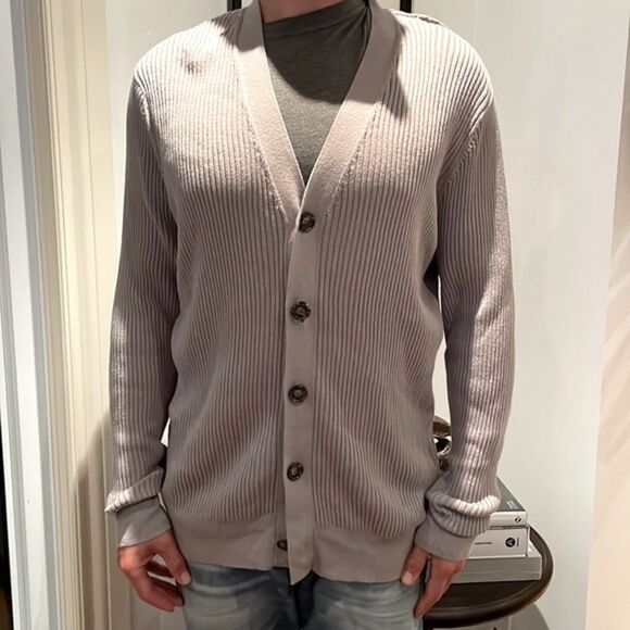 Nordstrom large v neck ribbed cardigan sweater large - Picture 1 of 3